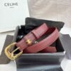CELINE Burgundy Gold Triomphe Belt