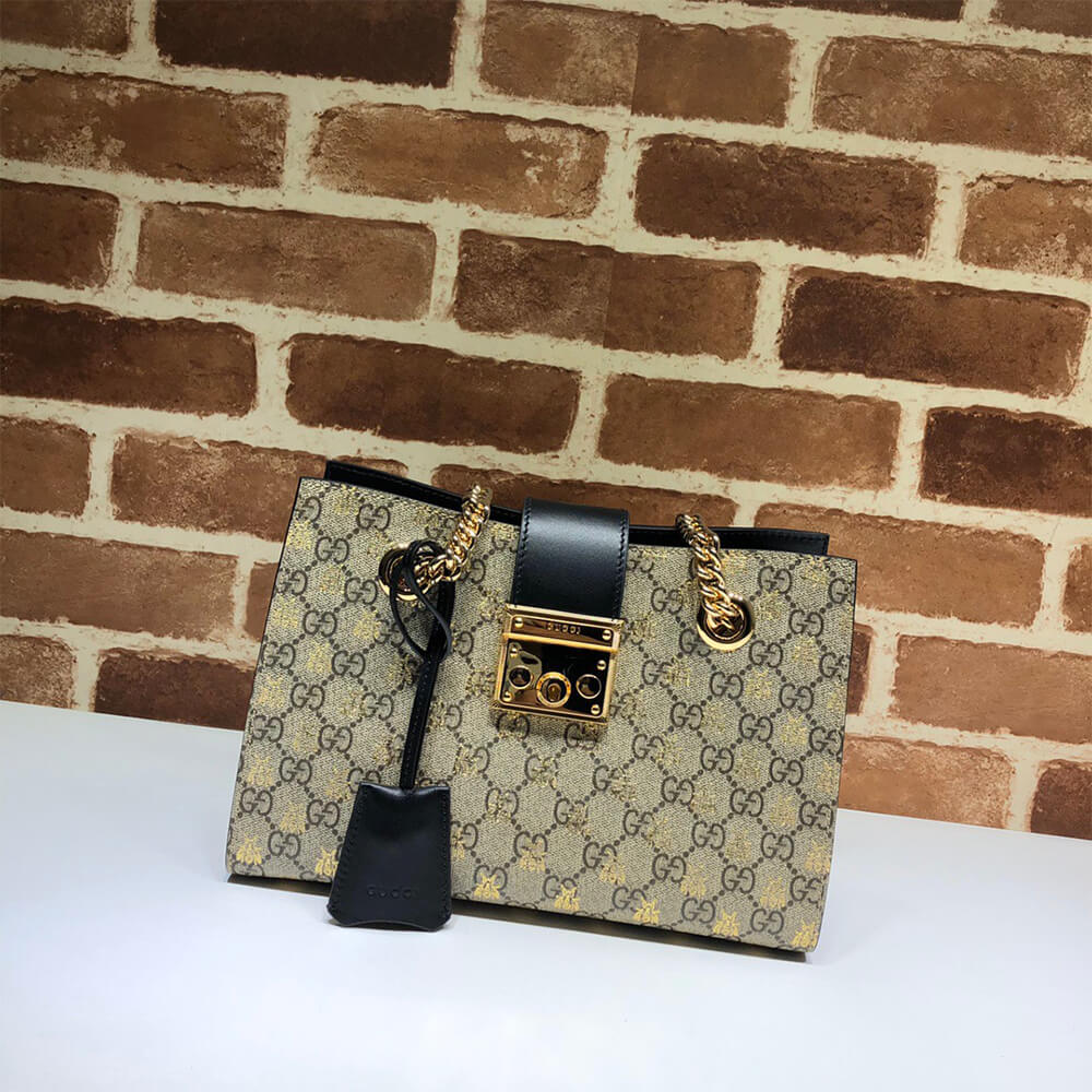 GG Padlock small GG bees shoulder bag - Image 6
