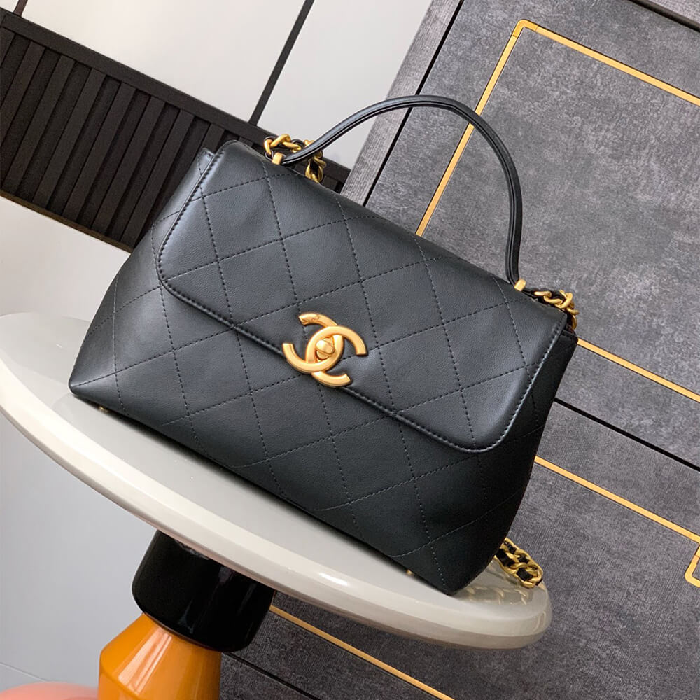 Chanel Large Flap Bag With Top Handle(HIGH-END GRADE) - Image 8