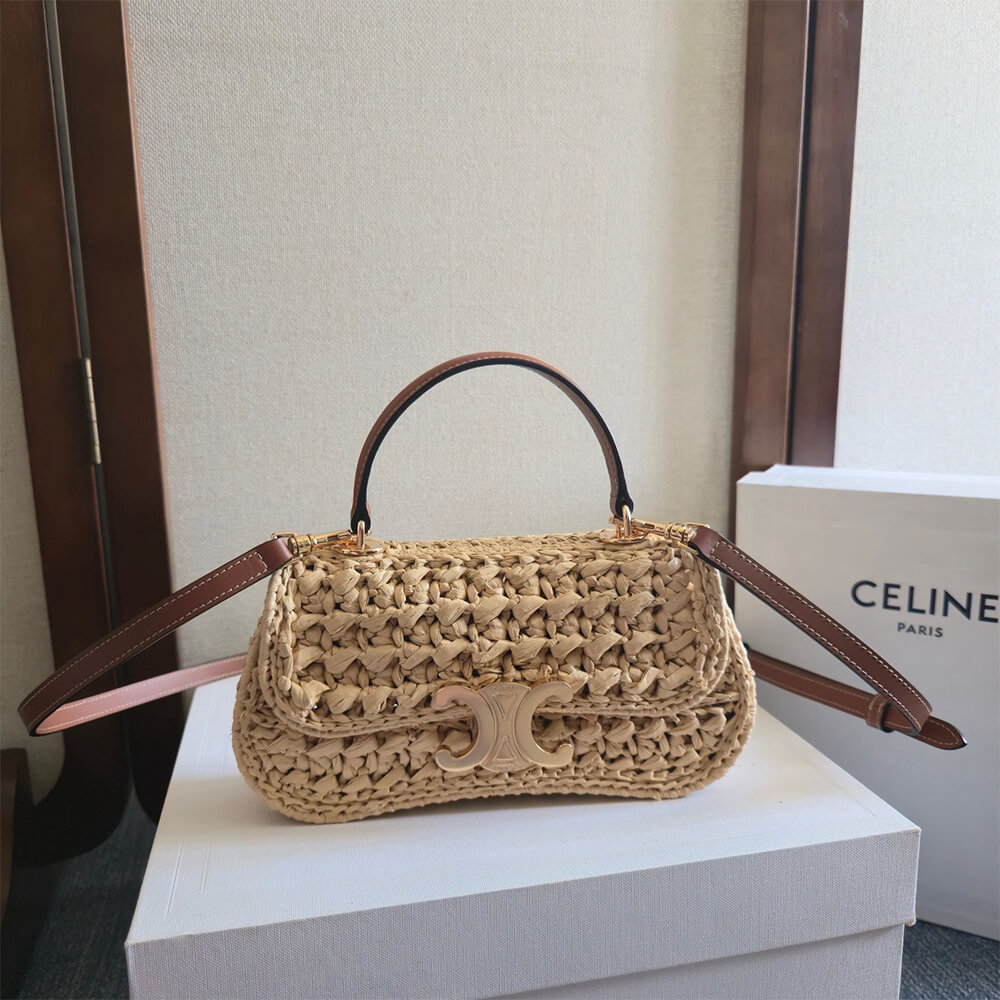 CELINE TEEN CELINE LOLA IN RAFFIA EFFECT TEXTILE(HIGH-END GRADE) - Image 4