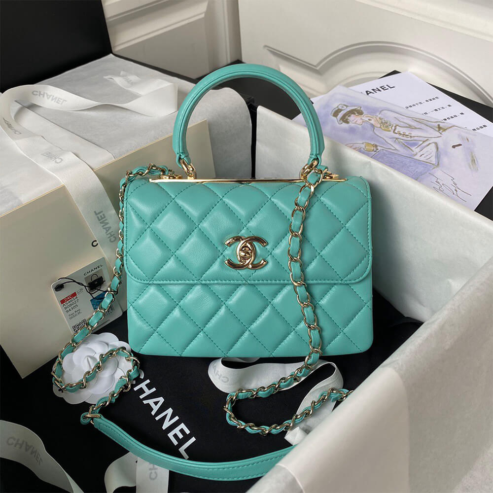 CHANEL Mini Flap Bag with Top Handle(HIGH-END GRADE) - Image 7