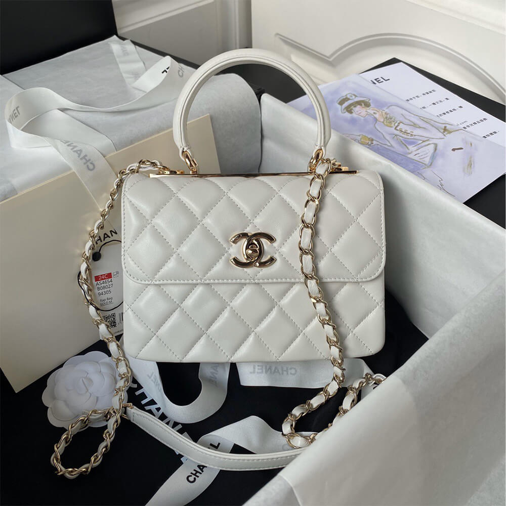 CHANEL Mini Flap Bag with Top Handle(HIGH-END GRADE) - Image 4