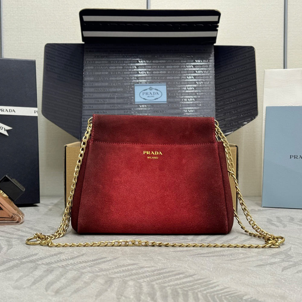 Alternative view of Prada Enchaine mini suede bag(HIGH-END GRADE)