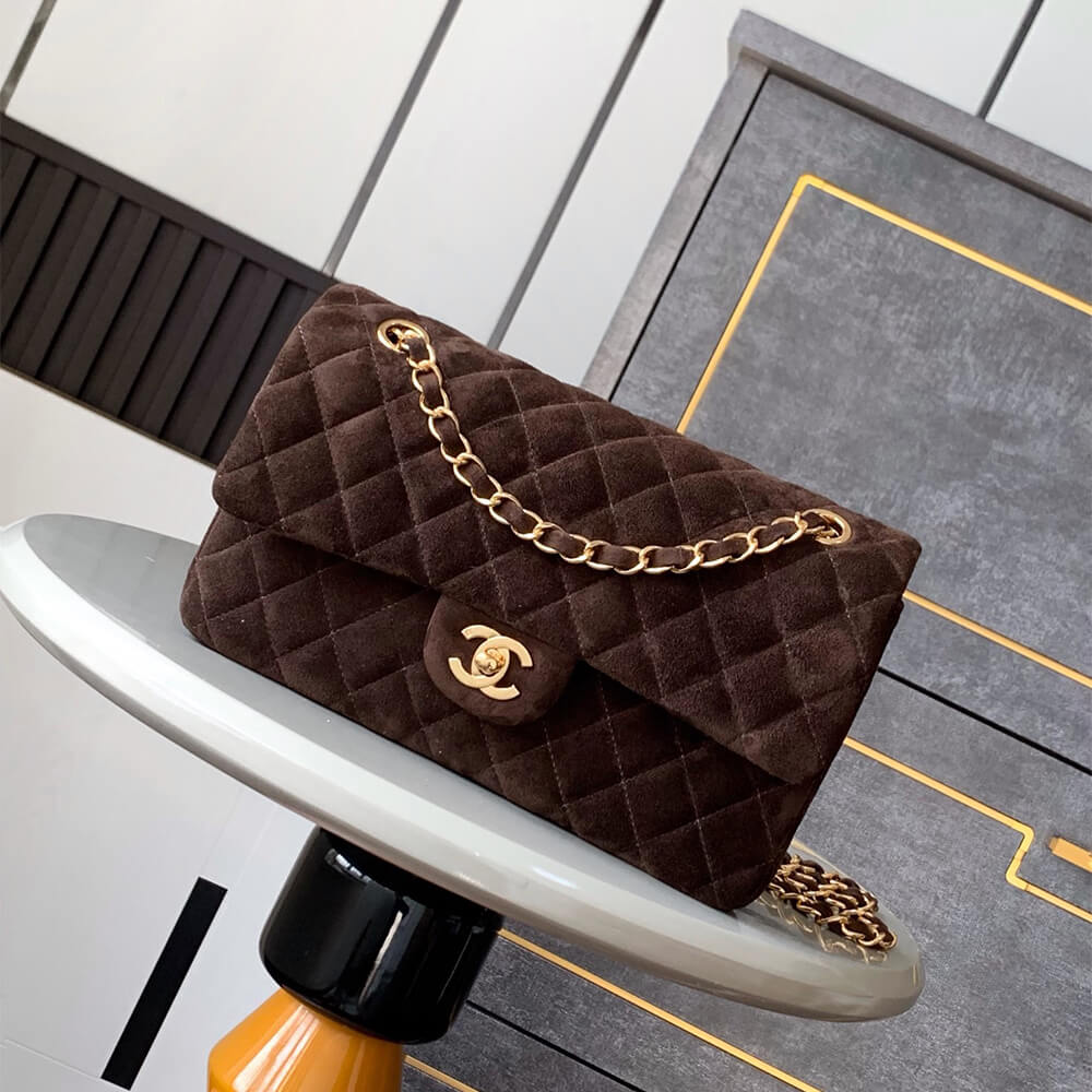 CHANEL Suede Classic Double Flap Handbag(HIGH-END GRADE) - Image 8