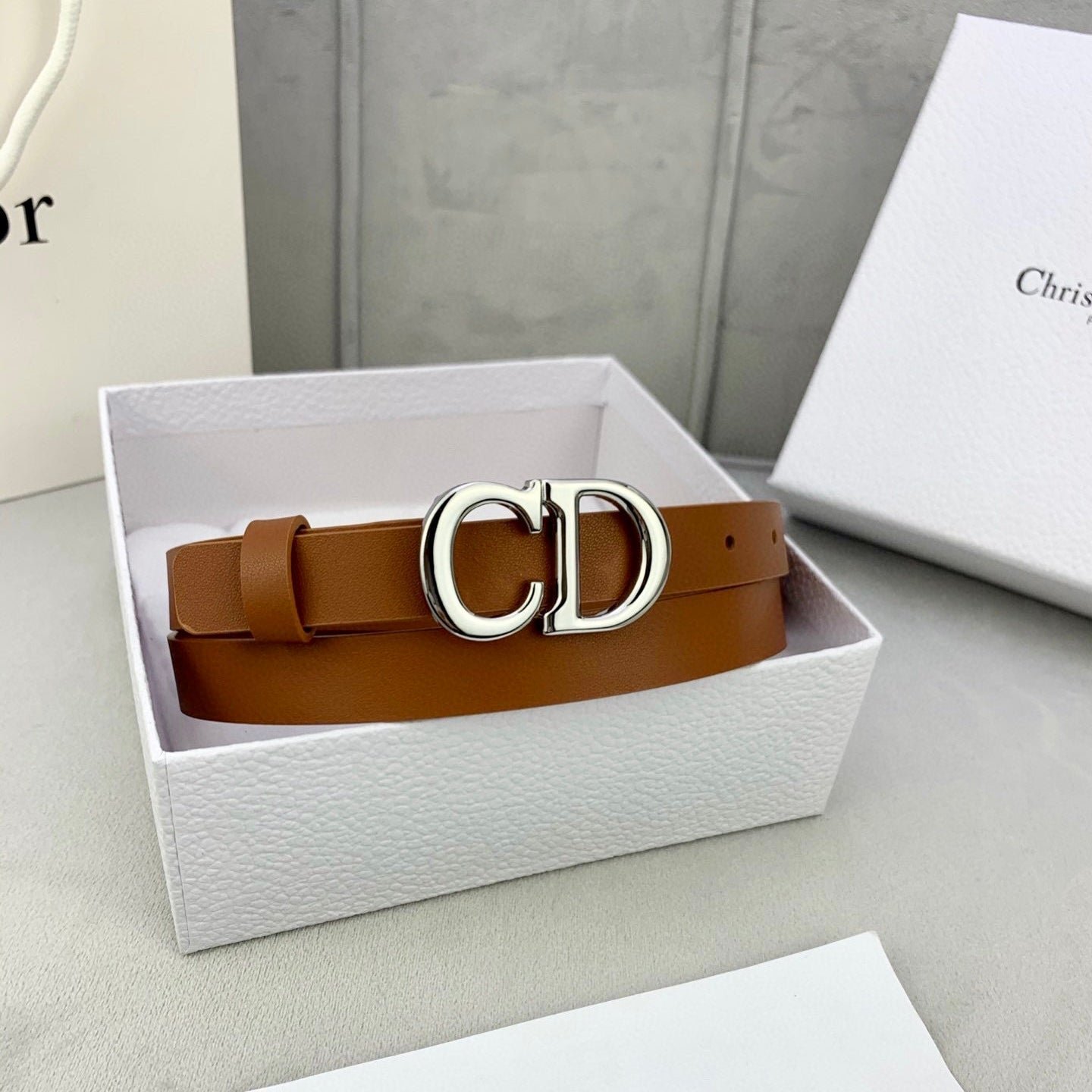Alternative view of Dior Brown Leather Silver CD Belt