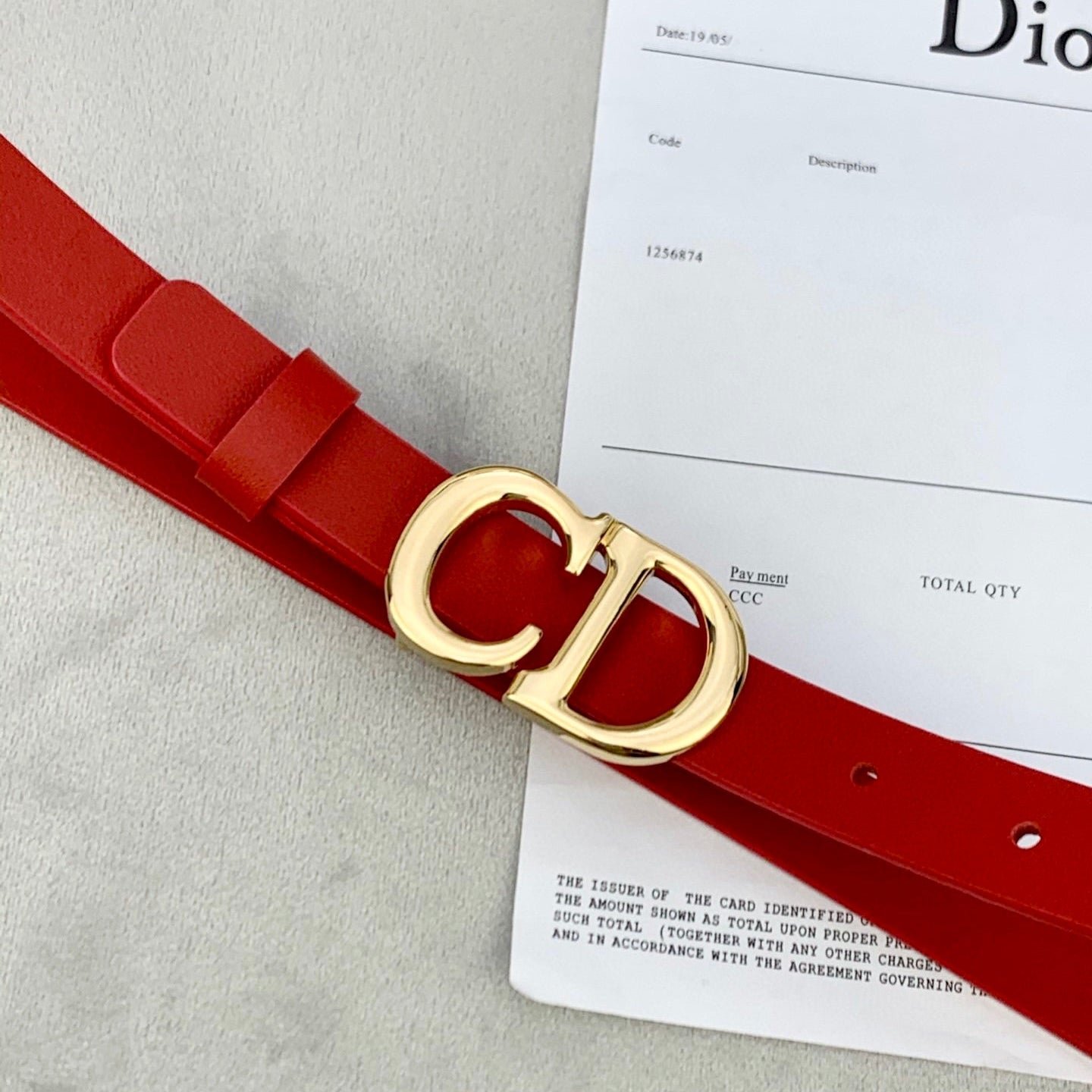 Alternative view of Dior Red Leather Gold CD Belt