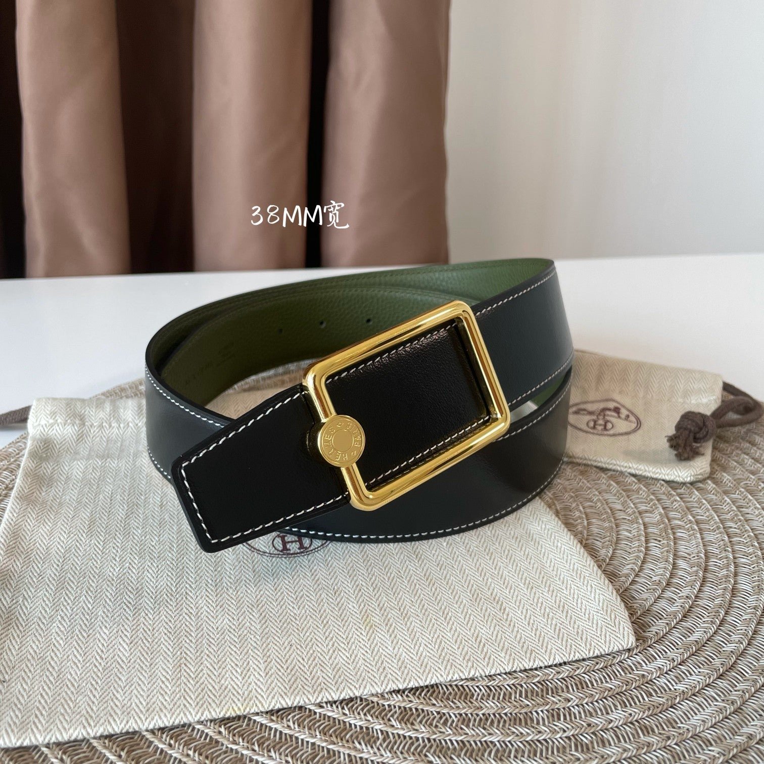HERMES Olive Gold Square Strap - Image 5