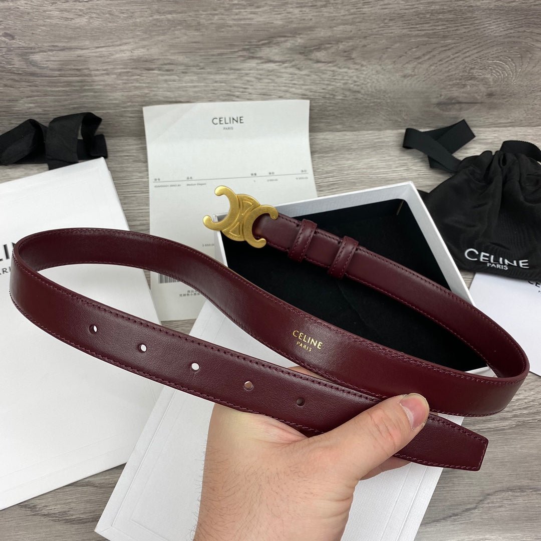 CELINE Burgundy Triomphe Belt - Image 3