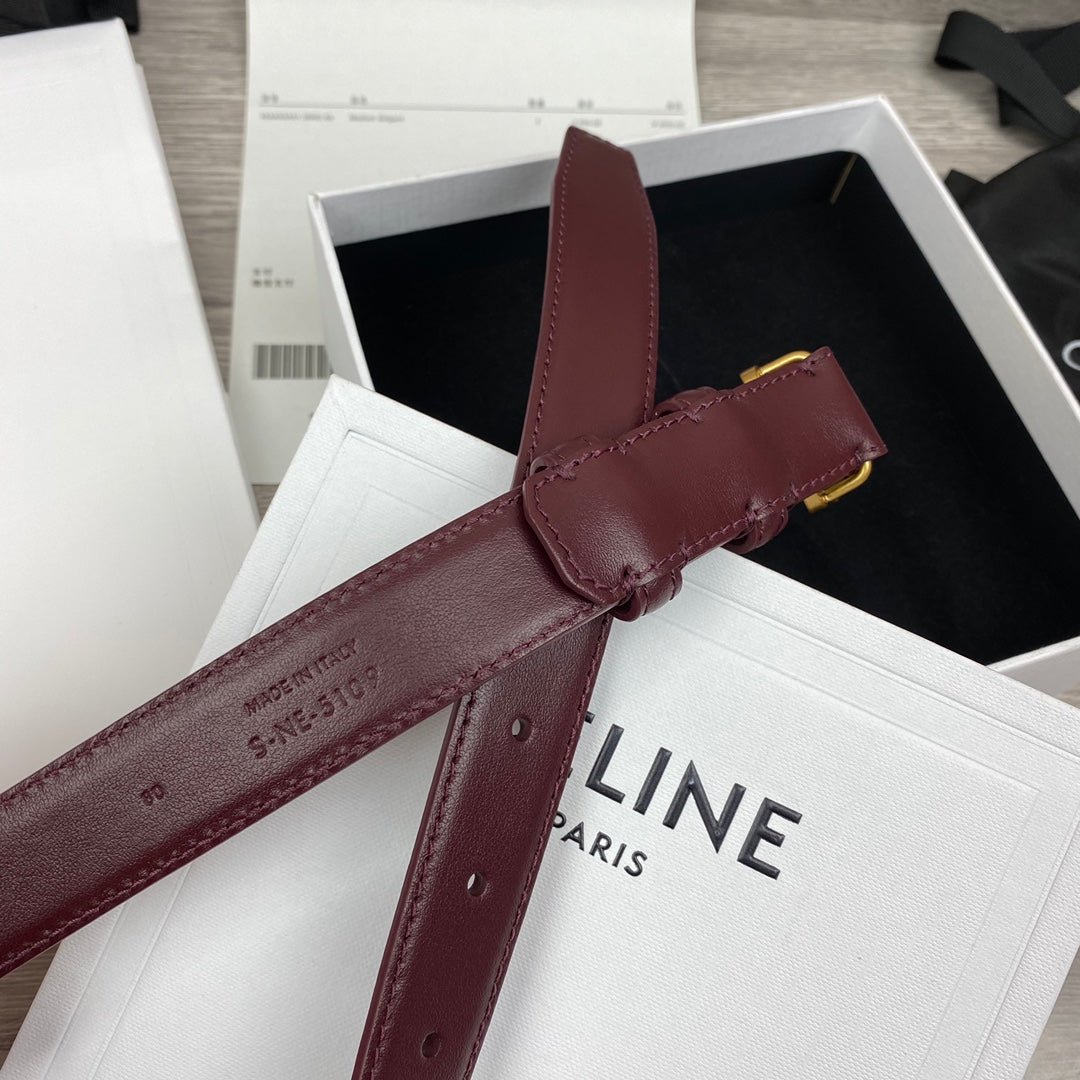 CELINE Burgundy Triomphe Belt - Image 7