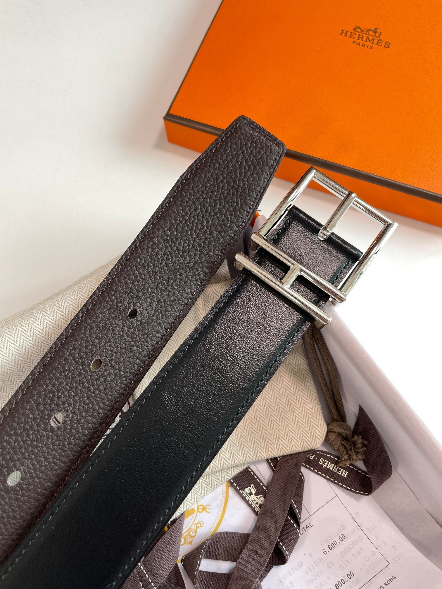 Alternative view of HM Nathan 40mm Belt Black Chocolate Leather 187791