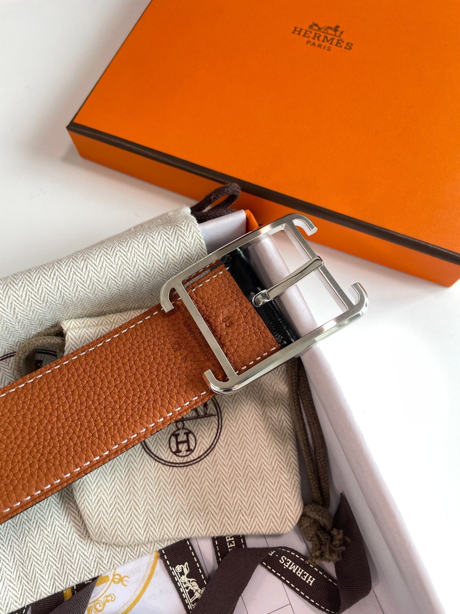 Alternative view of HM Society 38mm Reversible Belt Black Brown Leather 187792
