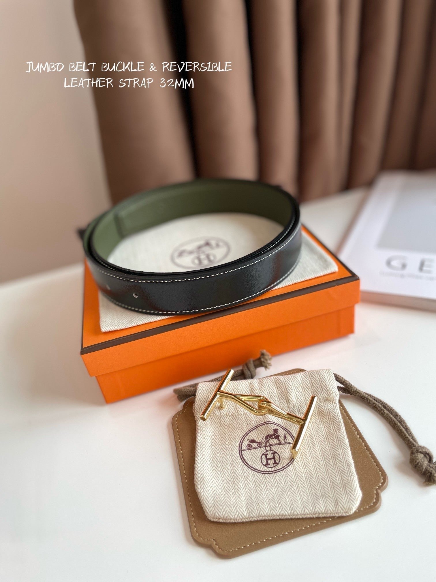 HERMES Olive Gold Belt - Image 6