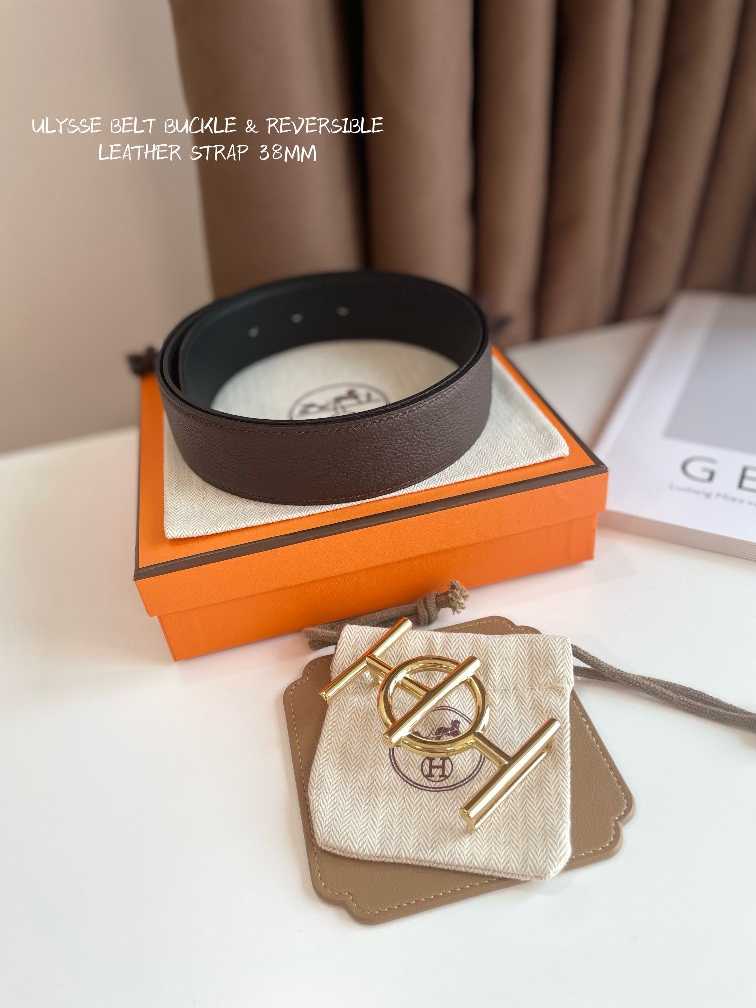 HERMES Dark Gold Hoop H Strap - Image 6