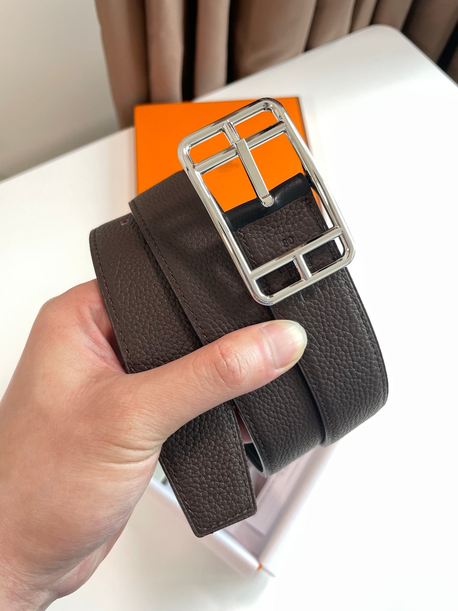 Alternative view of HM Cape Cod 32mm Reversible Belt Black Chocolate Leather 187795