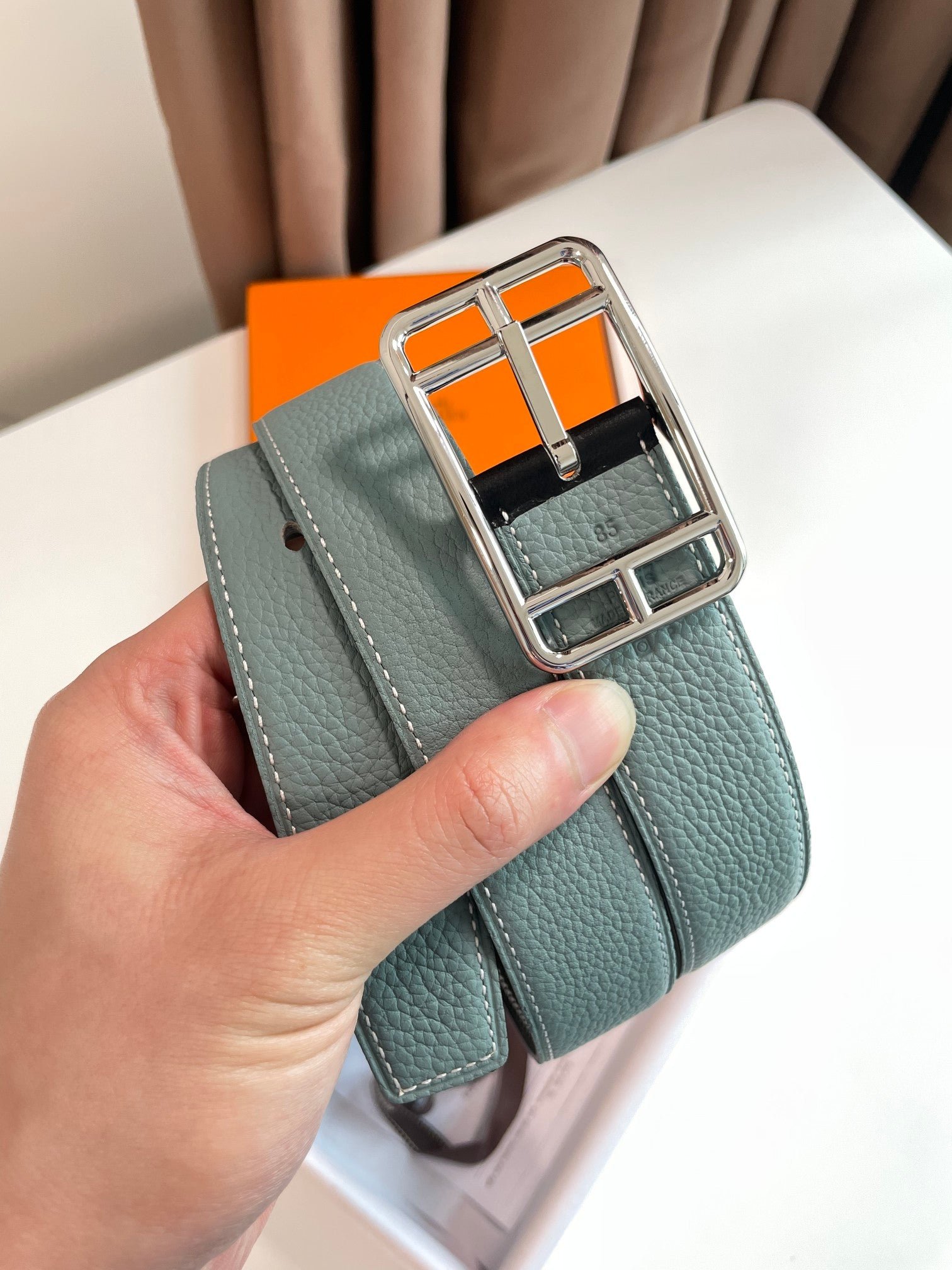 Alternative view of HM Cape Cod 32mm Reversible Belt Green Black Leather 187796