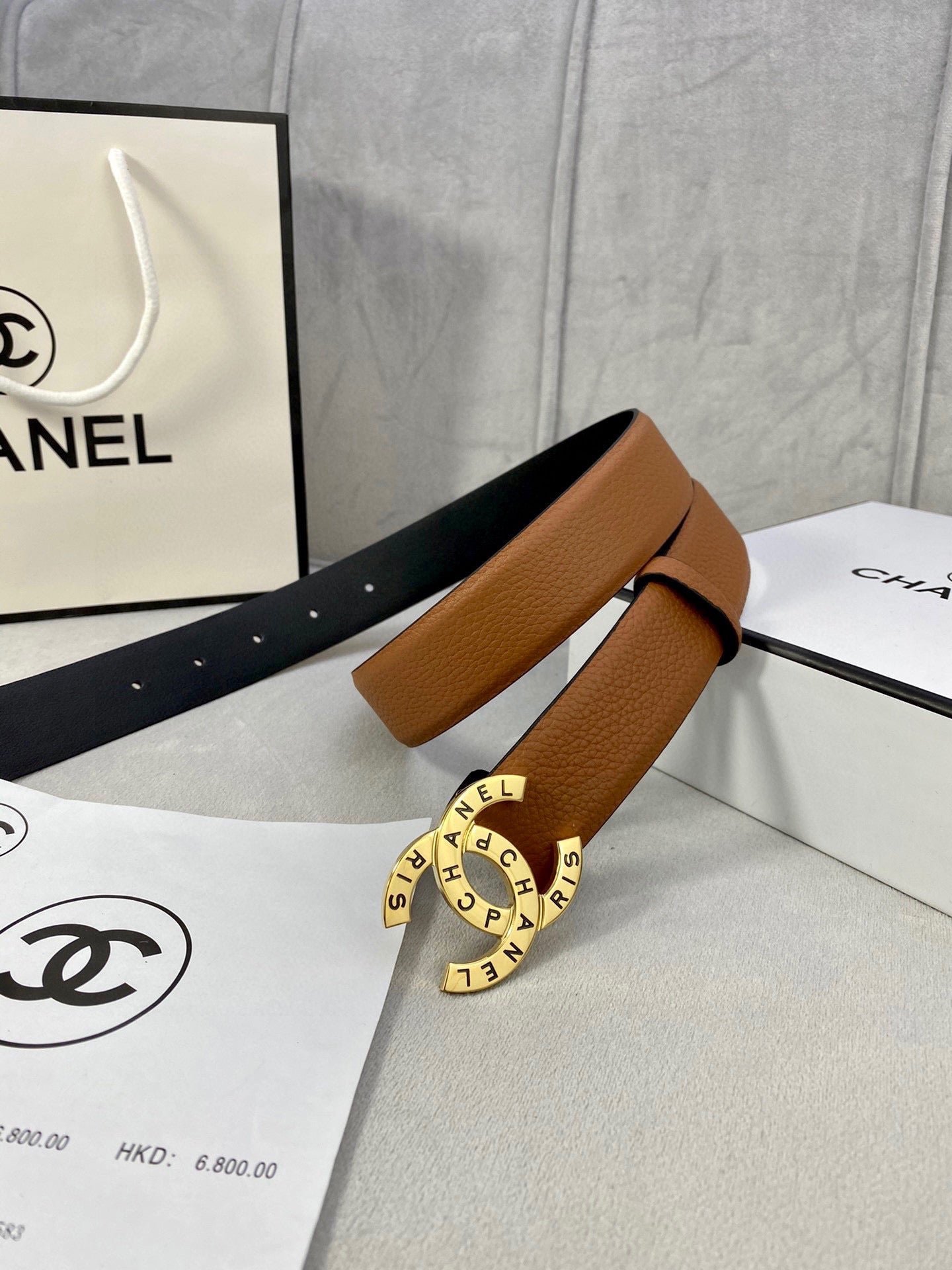 Alternative view of Chanel Tan Beaded Gold Belt