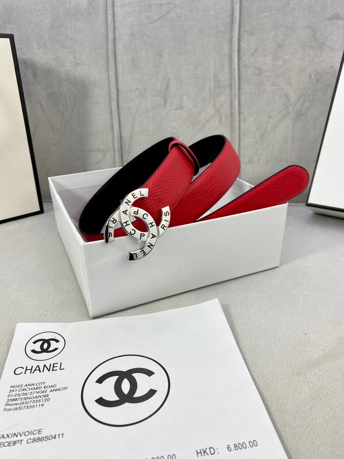 Alternative view of Chanel Red Crystal Buckle Belt