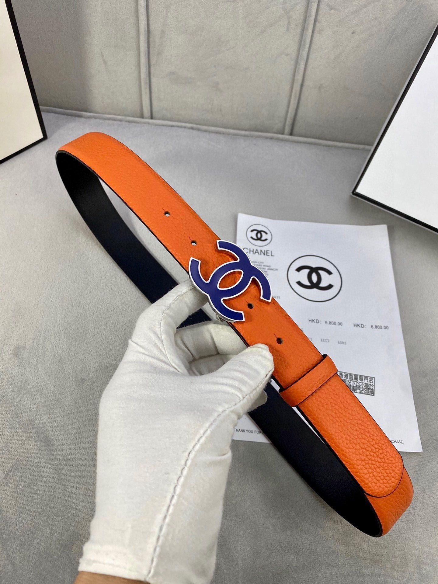 Alternative view of Chanel Orange Gold Trim Belt