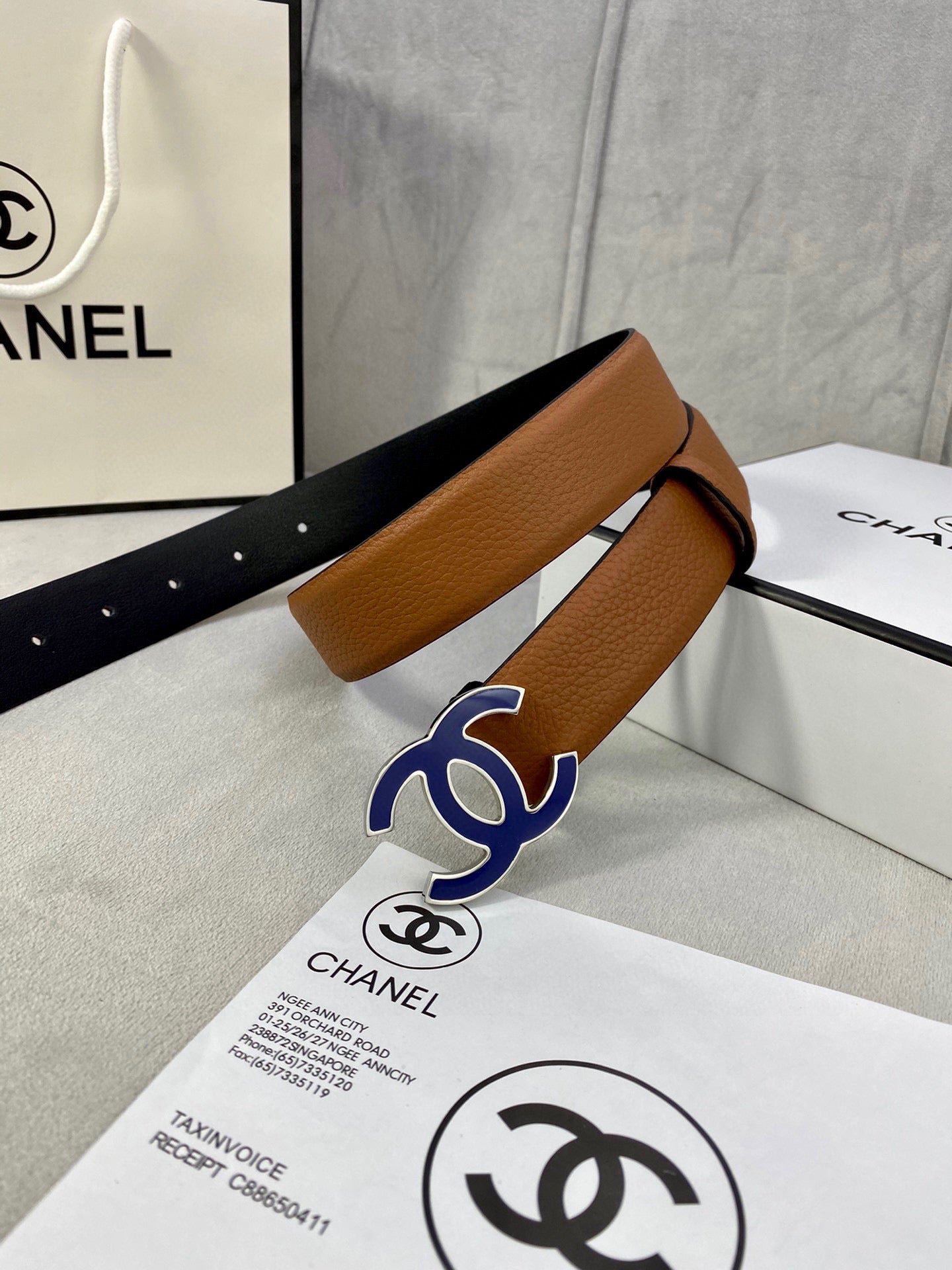 Chanel Tan Grained Belt - Image 4