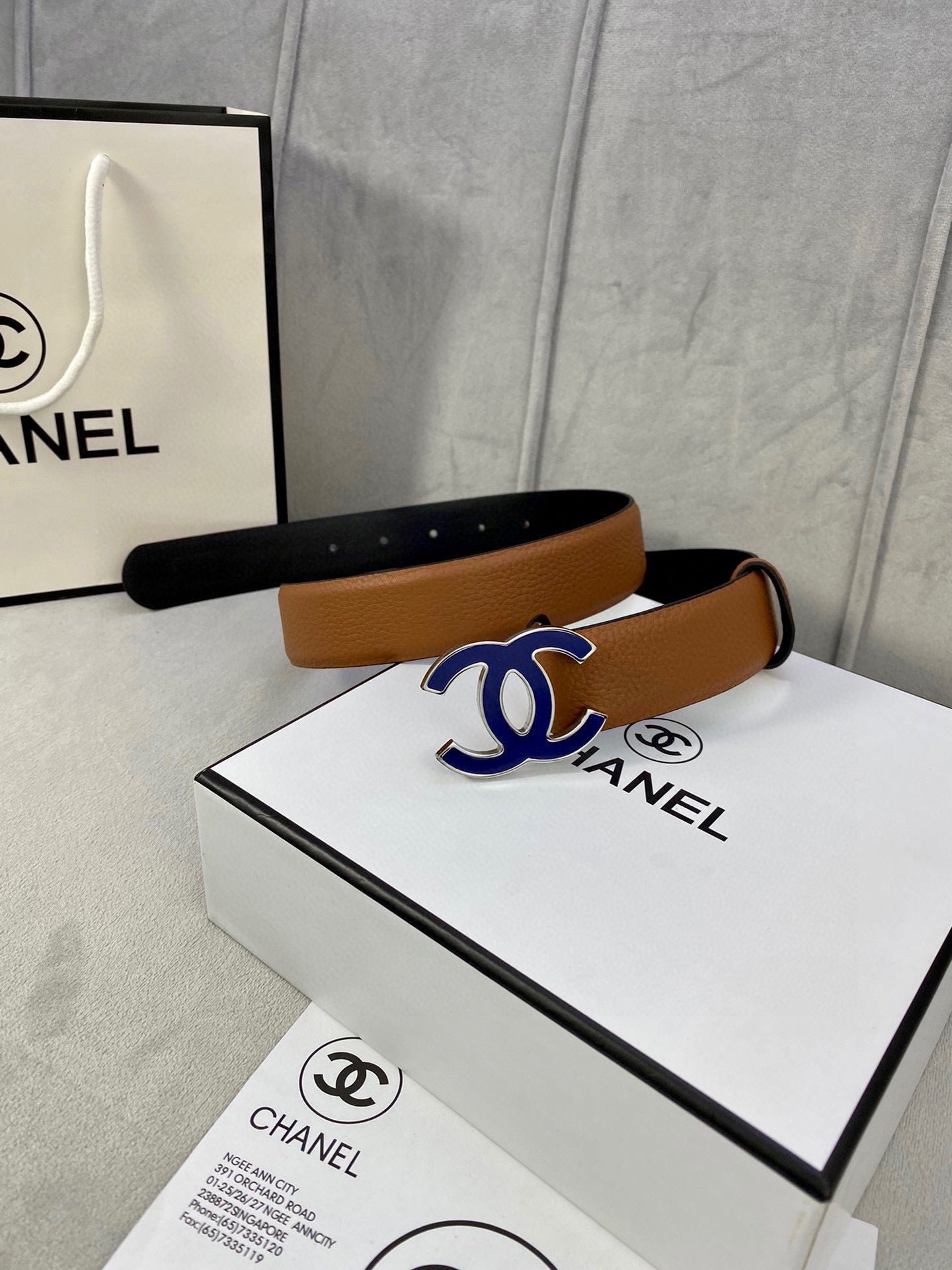 Chanel Tan Grained Belt - Image 5