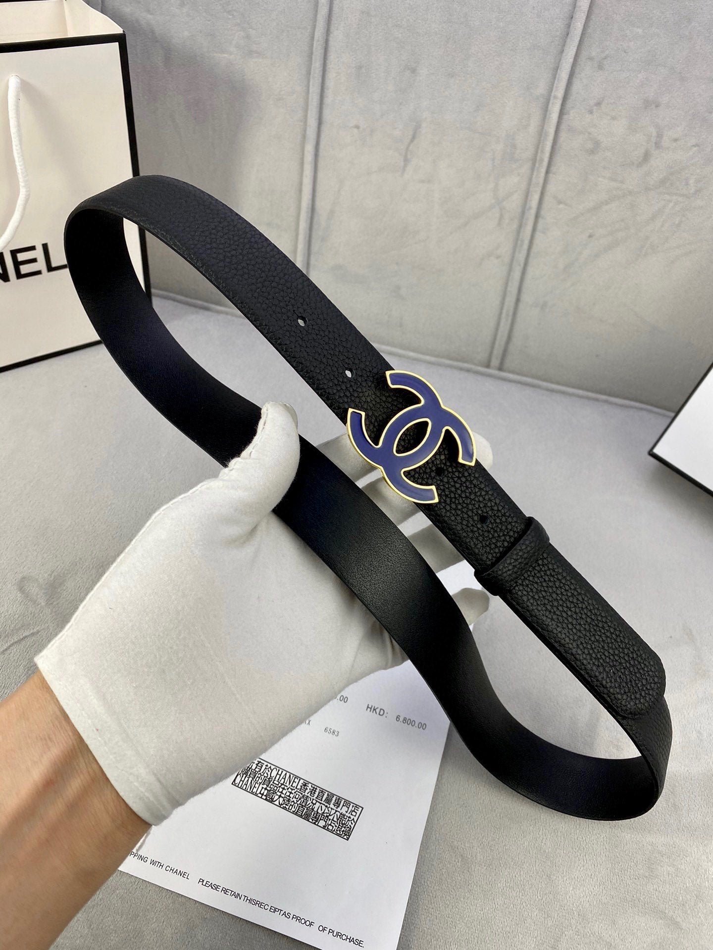 Alternative view of Chanel Black Gold Trim Enamel Belt