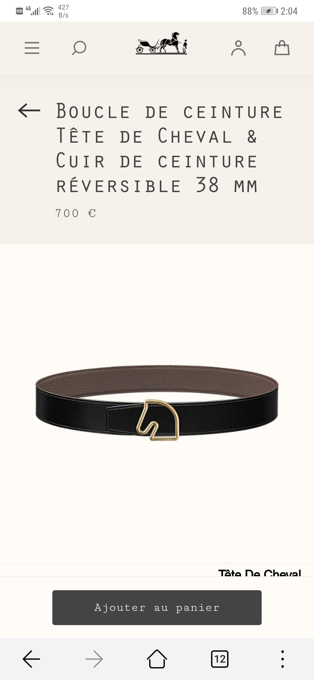 Alternative view of BOUCLE BELT BUCKLE & REVERSIBLE KHAKI BROWN LEATHER STRAP 38MM GOLD HARDWARE
