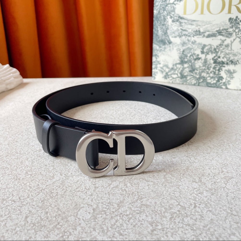 Alternative view of Dior Black Leather Silver CD Belt
