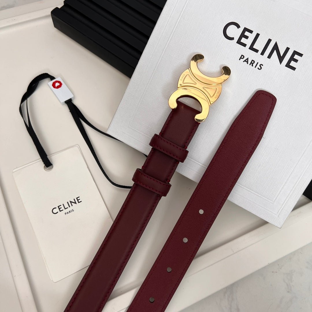 CELINE Burgundy Triomphe Belt - Image 8