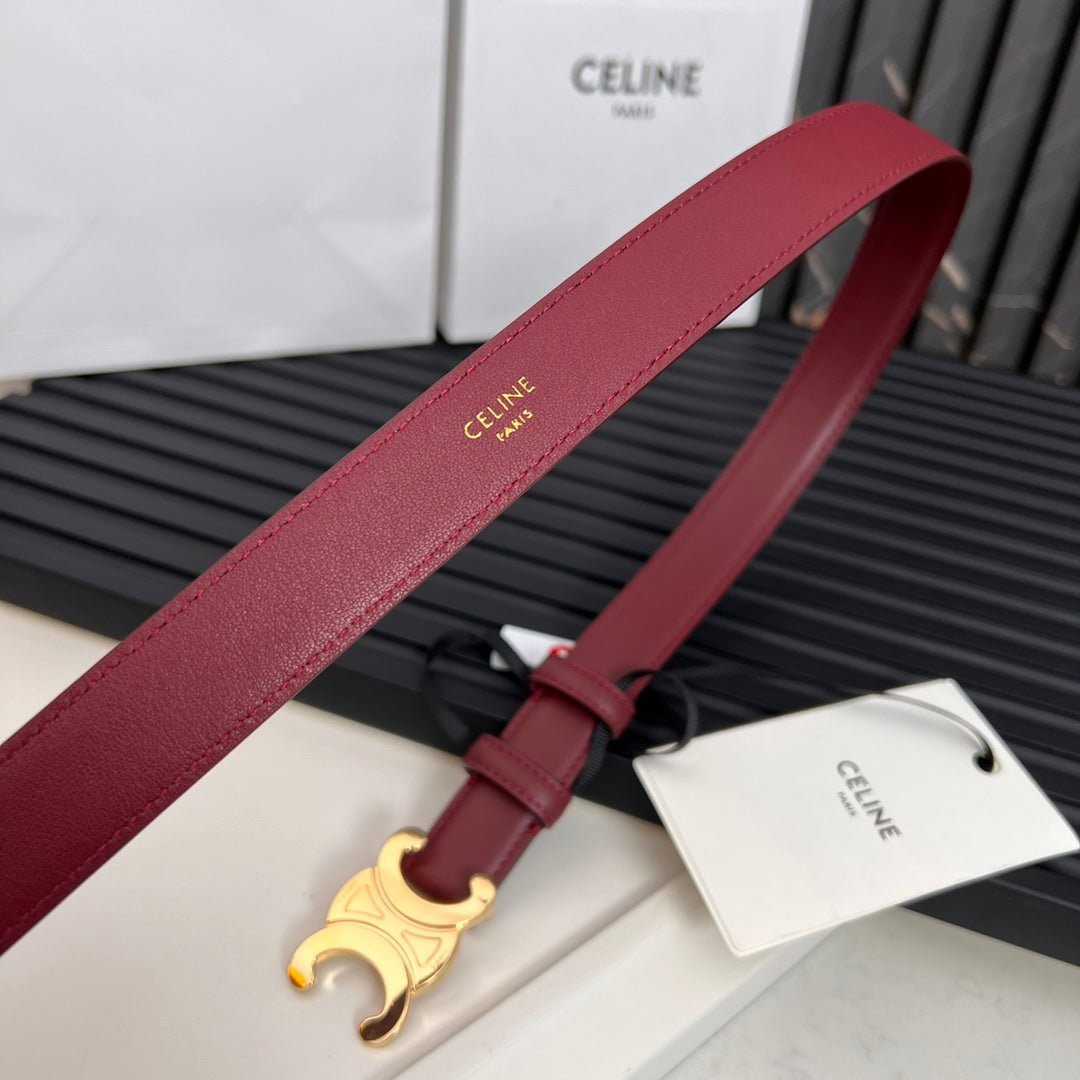 CELINE Burgundy Triomphe Belt - Image 7