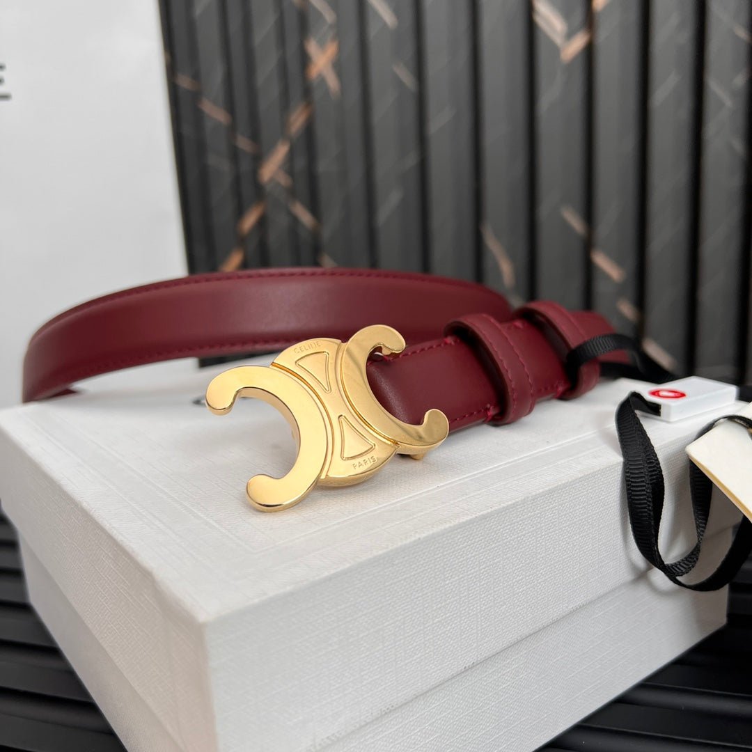 CELINE Burgundy Triomphe Belt - Image 5