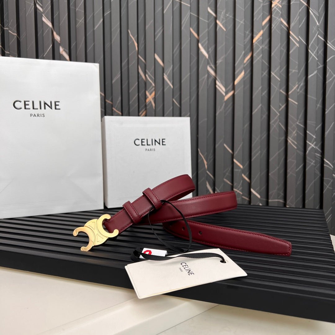 CELINE Burgundy Triomphe Belt - Image 3