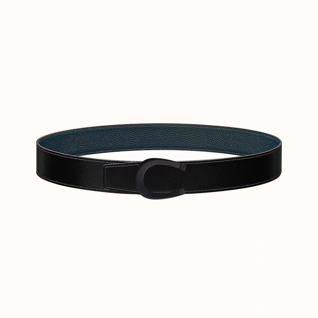 Alternative view of LUCK BELT BUCKLE & REVERSIBLE NAVY BLUE LEATHER STRAP 38MM BLACK HARDWARE