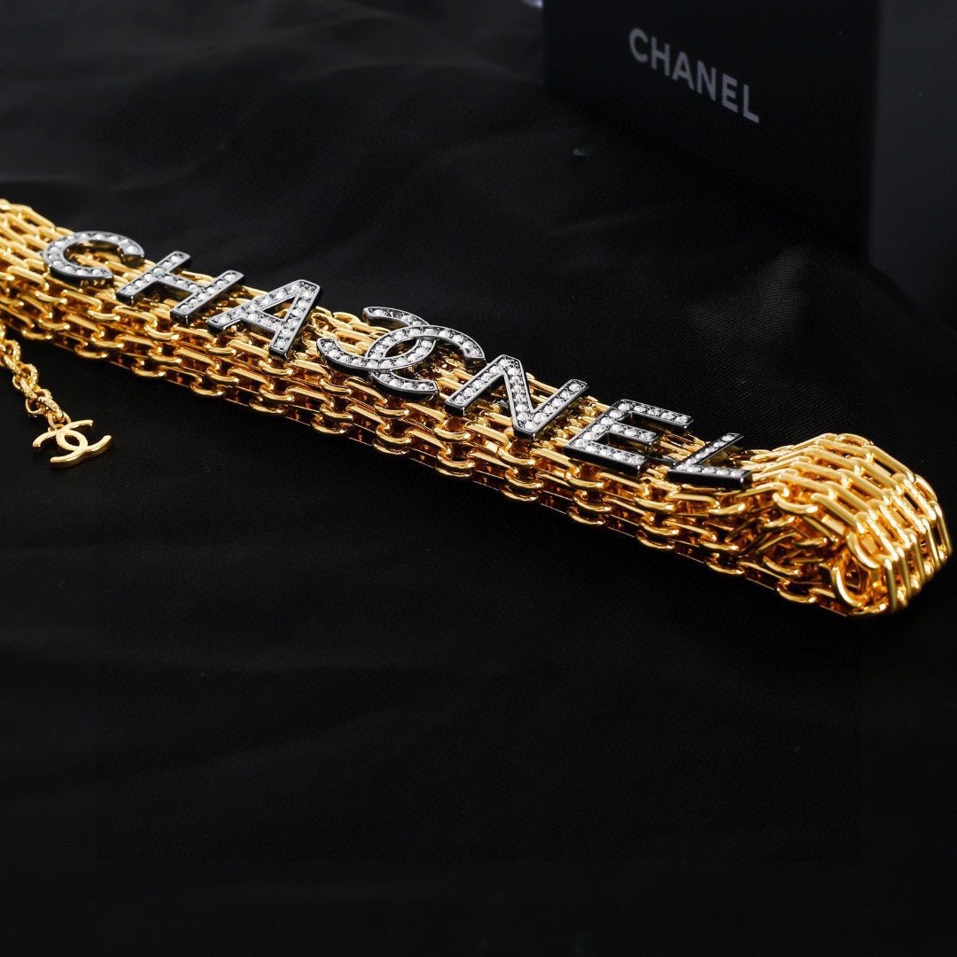Chanel Logo Mesh Gold Waistband - Image 3