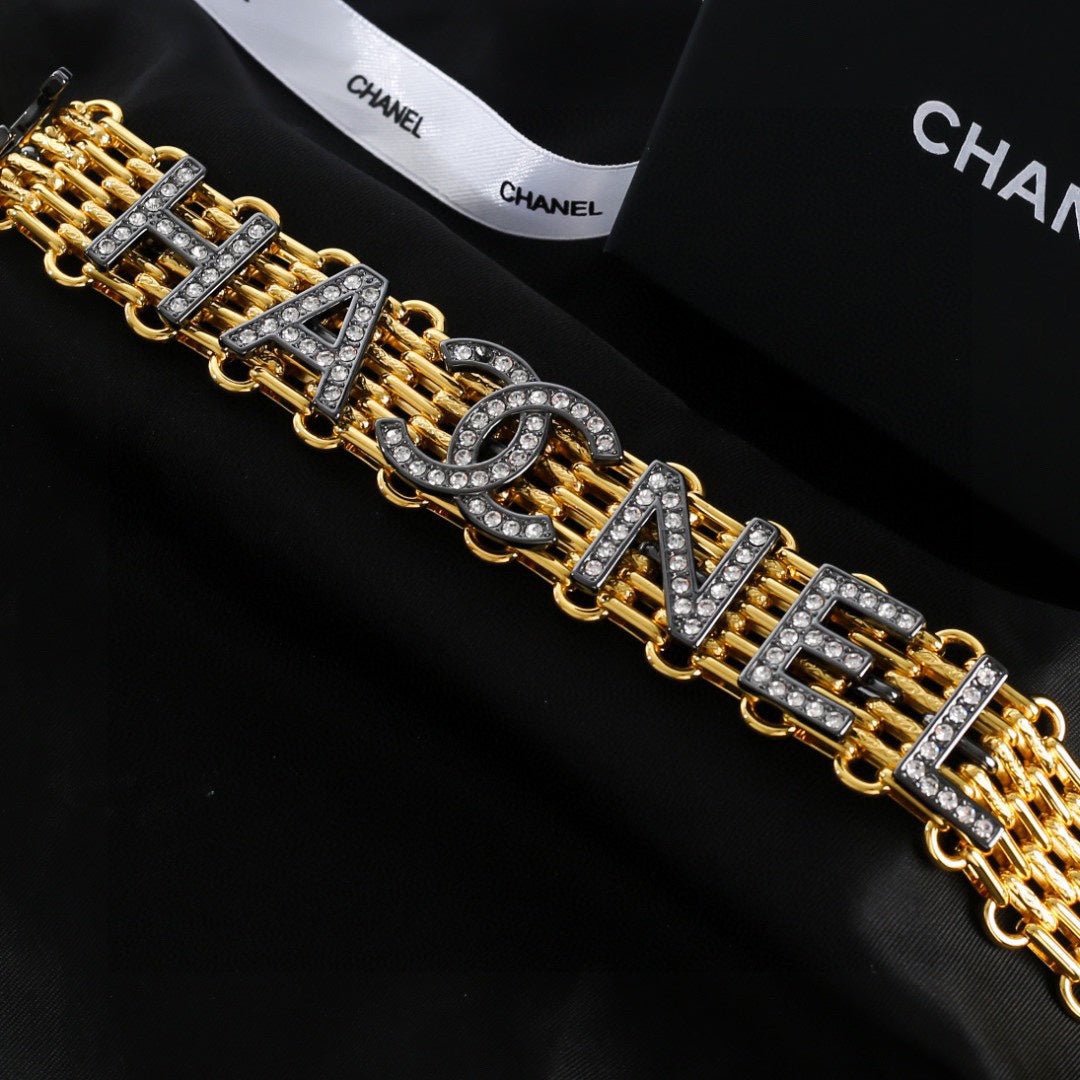 Chanel Logo Mesh Gold Waistband - Image 4