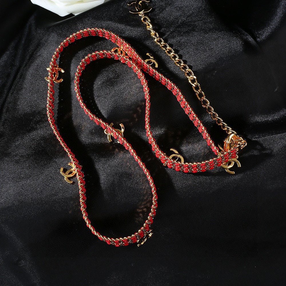 Chanel Red Rhinestone Belt - Image 6