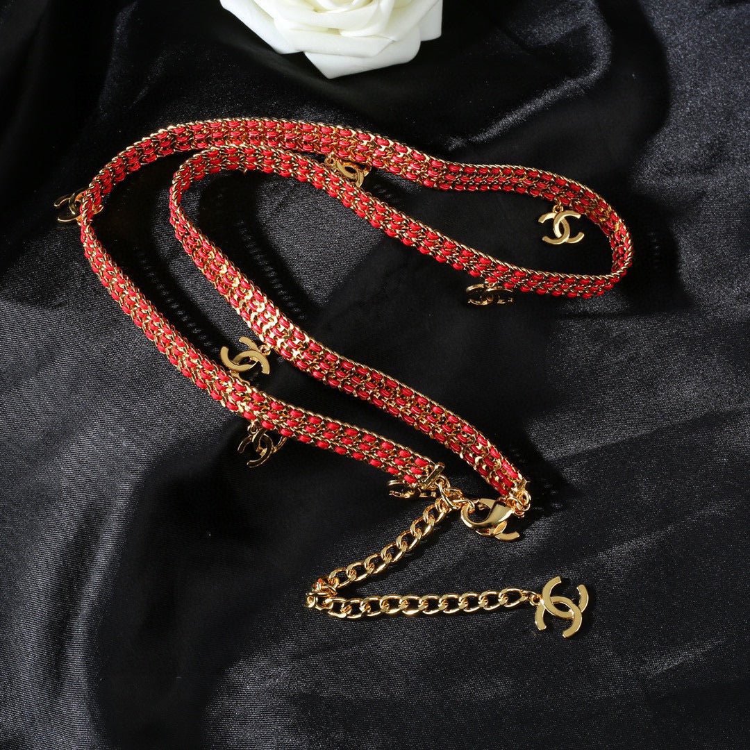 Alternative view of Chanel Red Rhinestone Belt