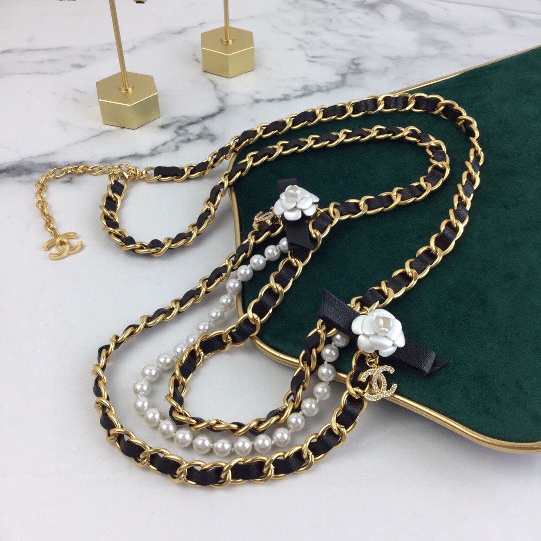 Chanel Camellia Pearl Chain Strap