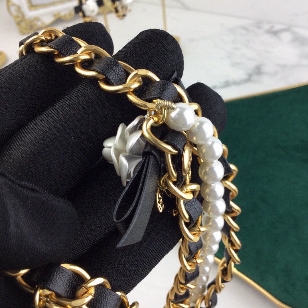 Chanel Camellia Pearl Chain Strap - Image 5