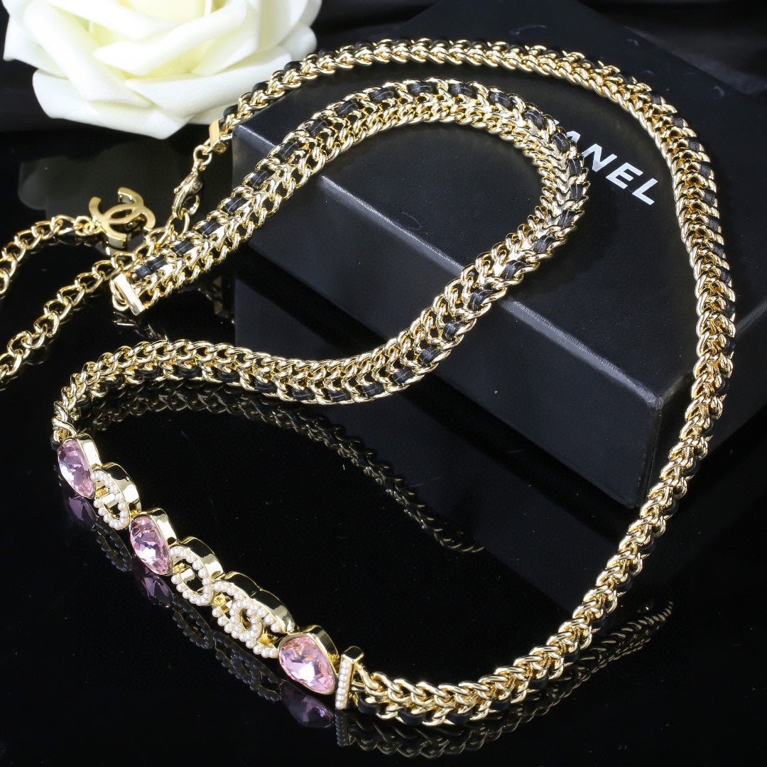 Alternative view of Chanel Pink Heart Gem Chain