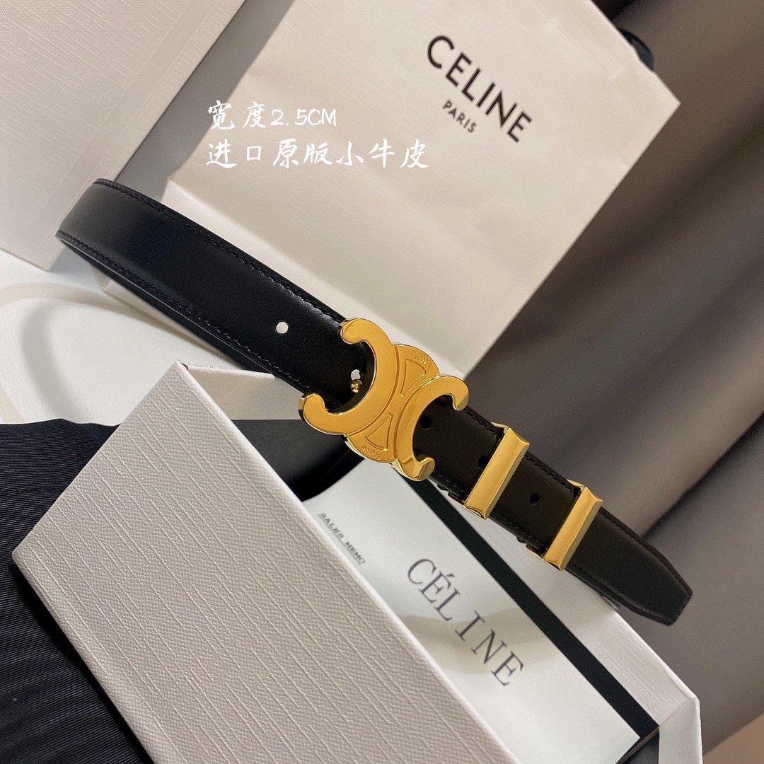 Alternative view of CELINE Black Triomphe Wide Belt