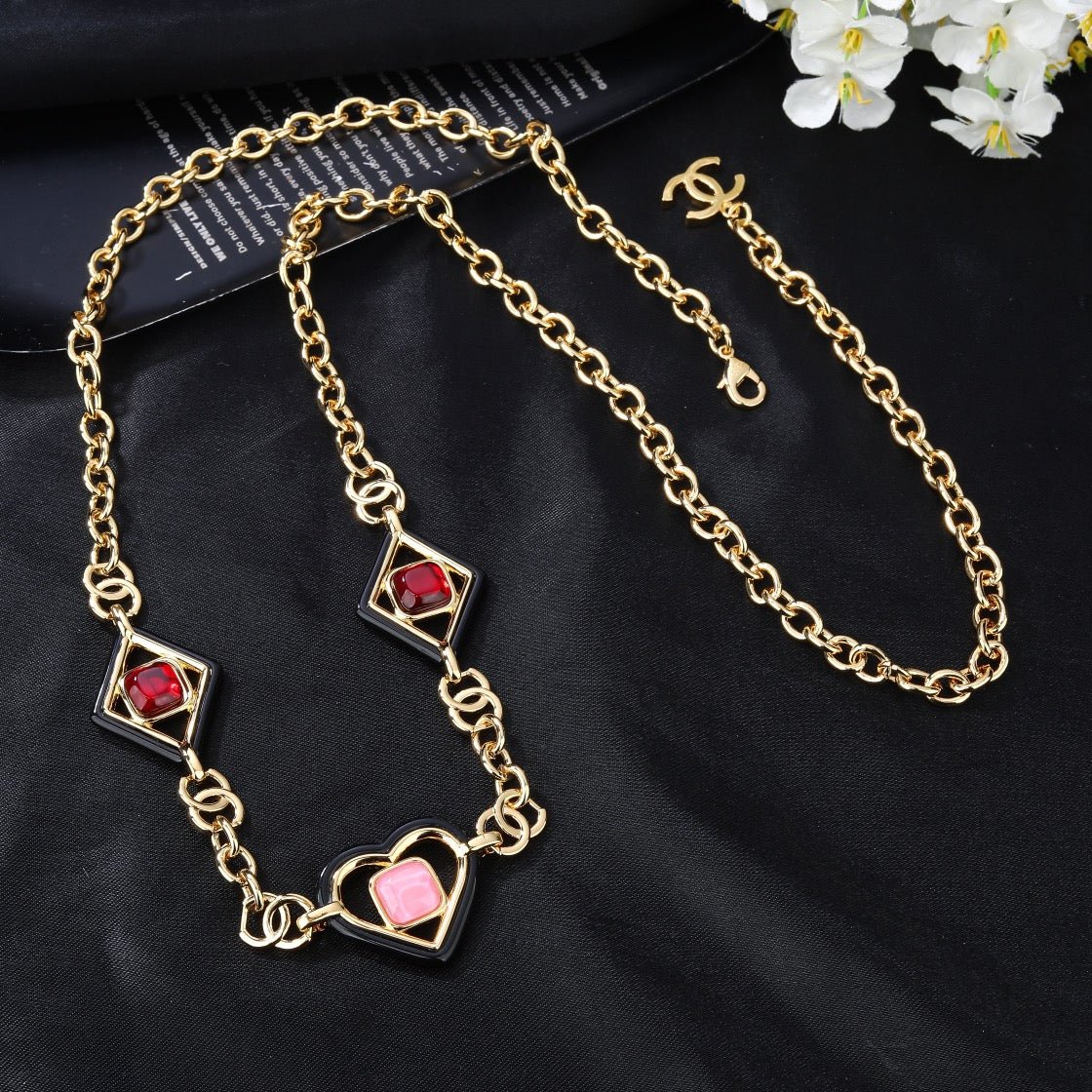 Chanel Gem Heart Gold Chain Belt - Image 3