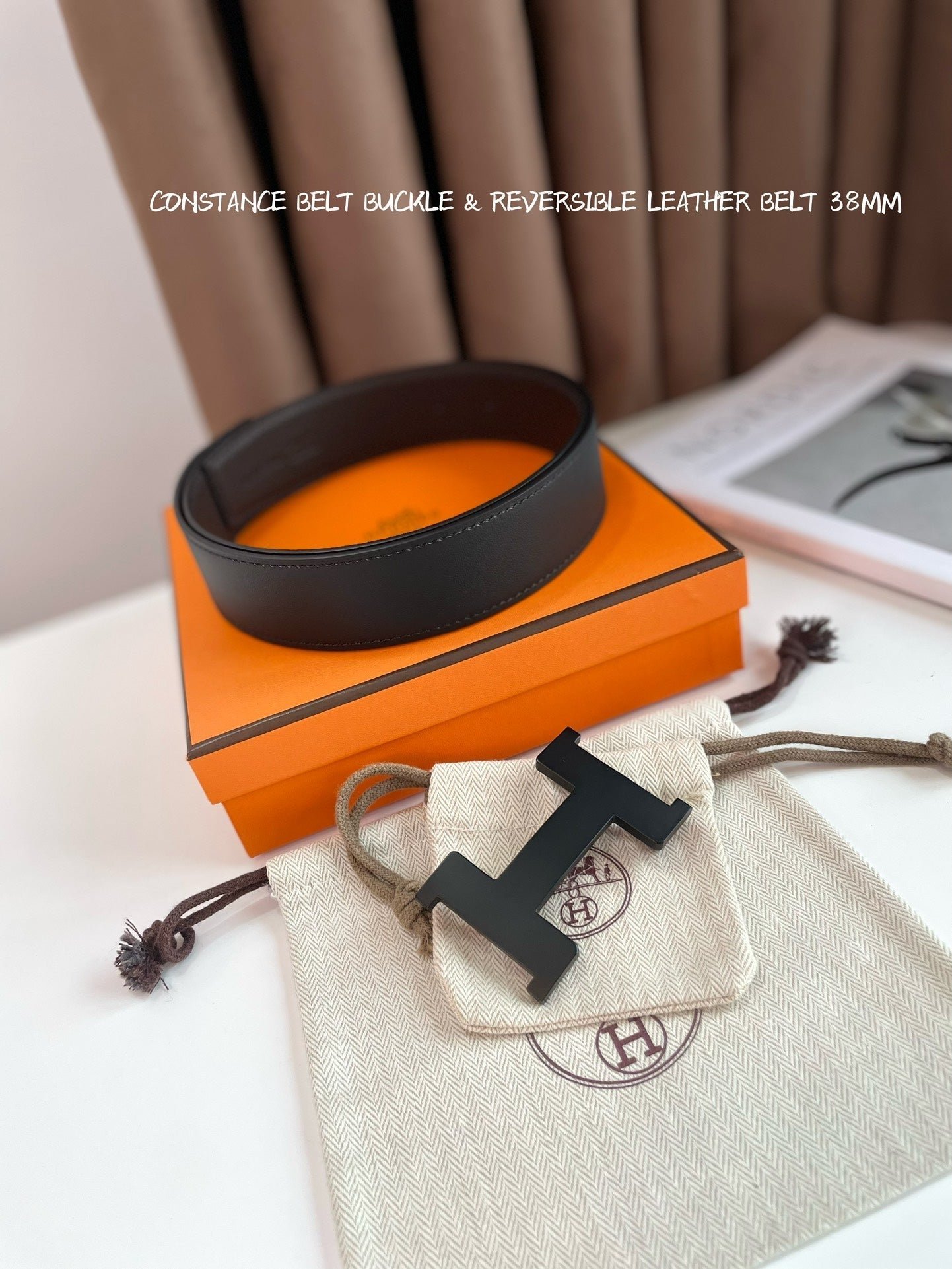 HERMES Black Matte H Belt - Image 8
