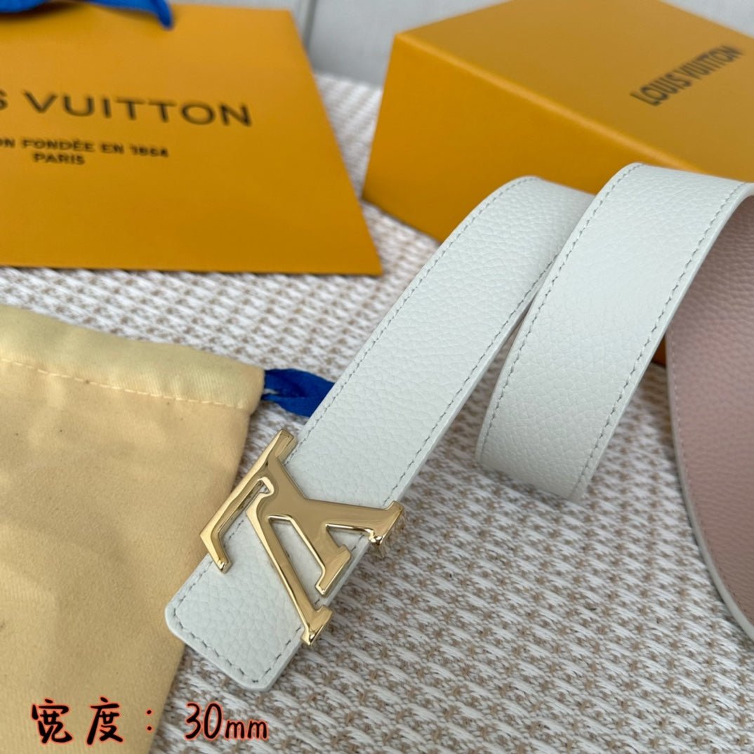 LV Leather Rose Gold Belt - Image 3