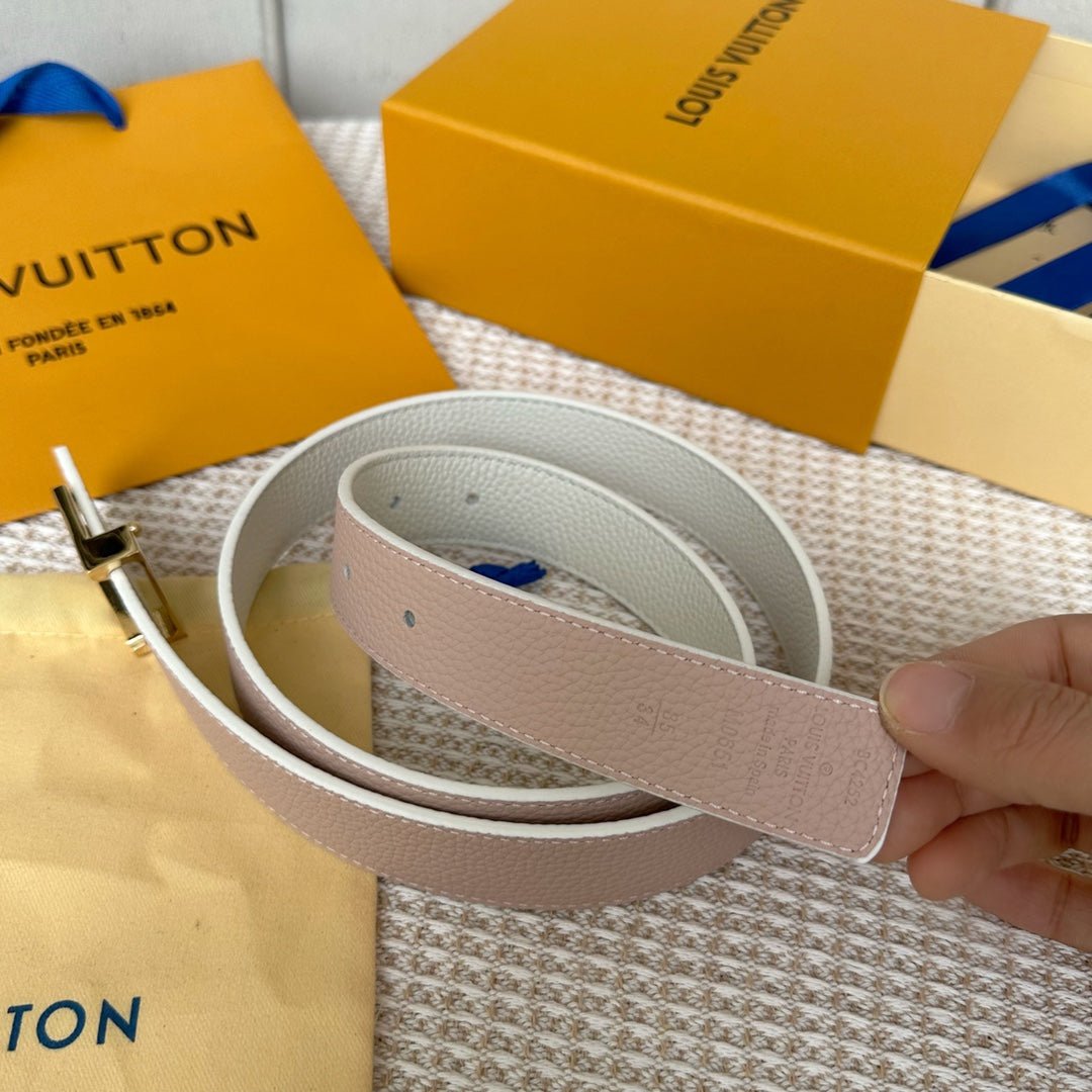 LV Leather Rose Gold Belt - Image 4