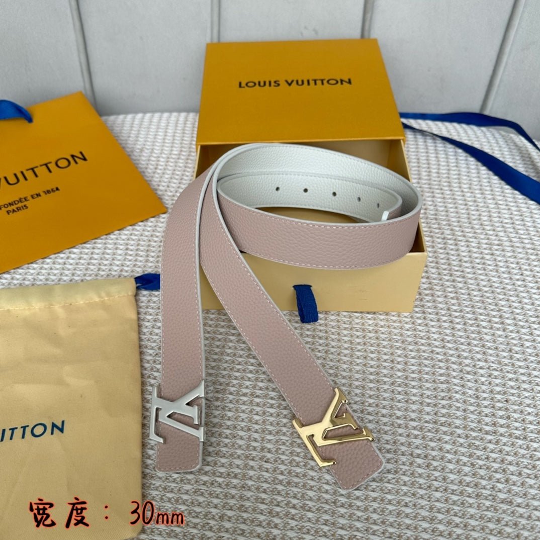 LV Leather Rose Gold Belt - Image 5