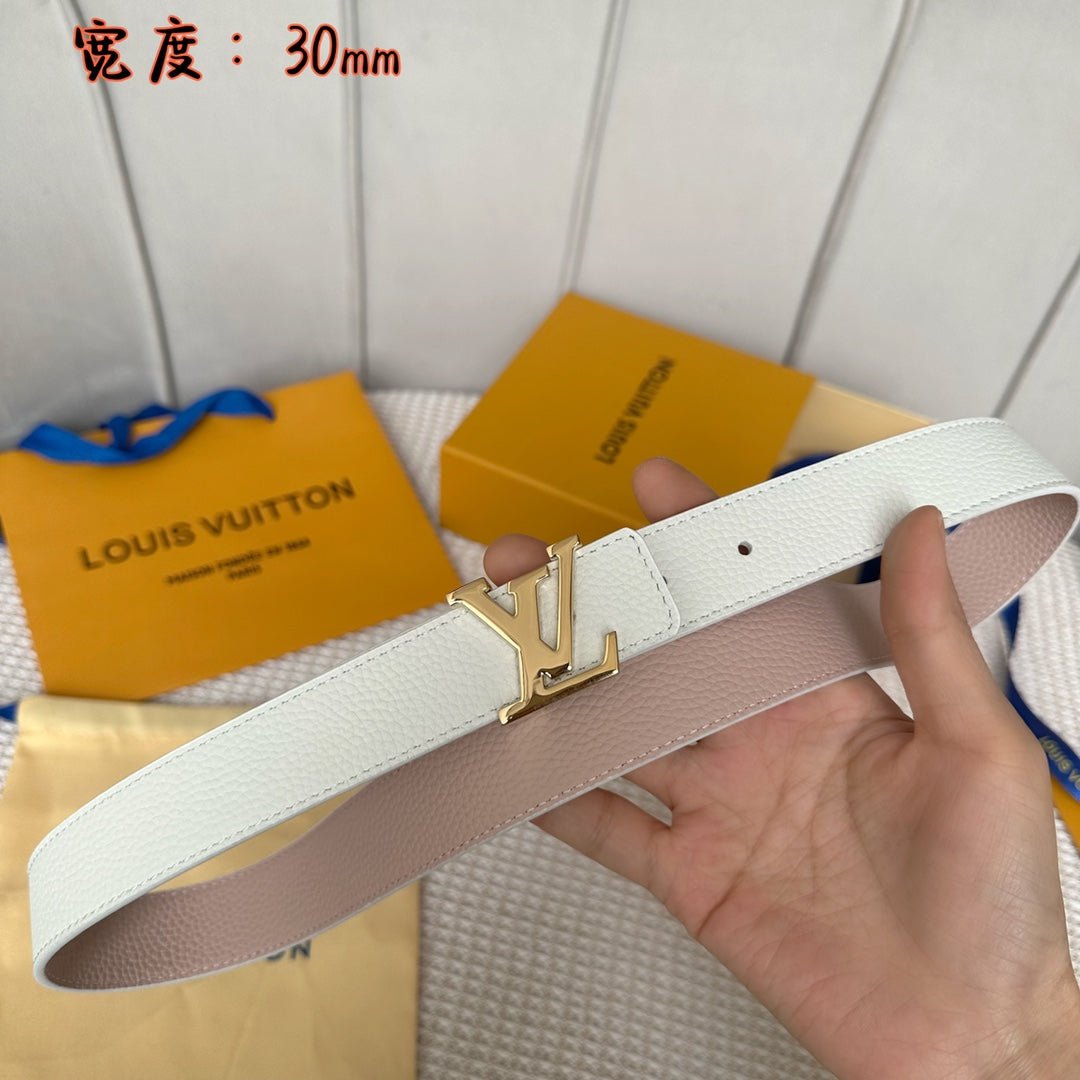 LV Leather Rose Gold Belt - Image 6