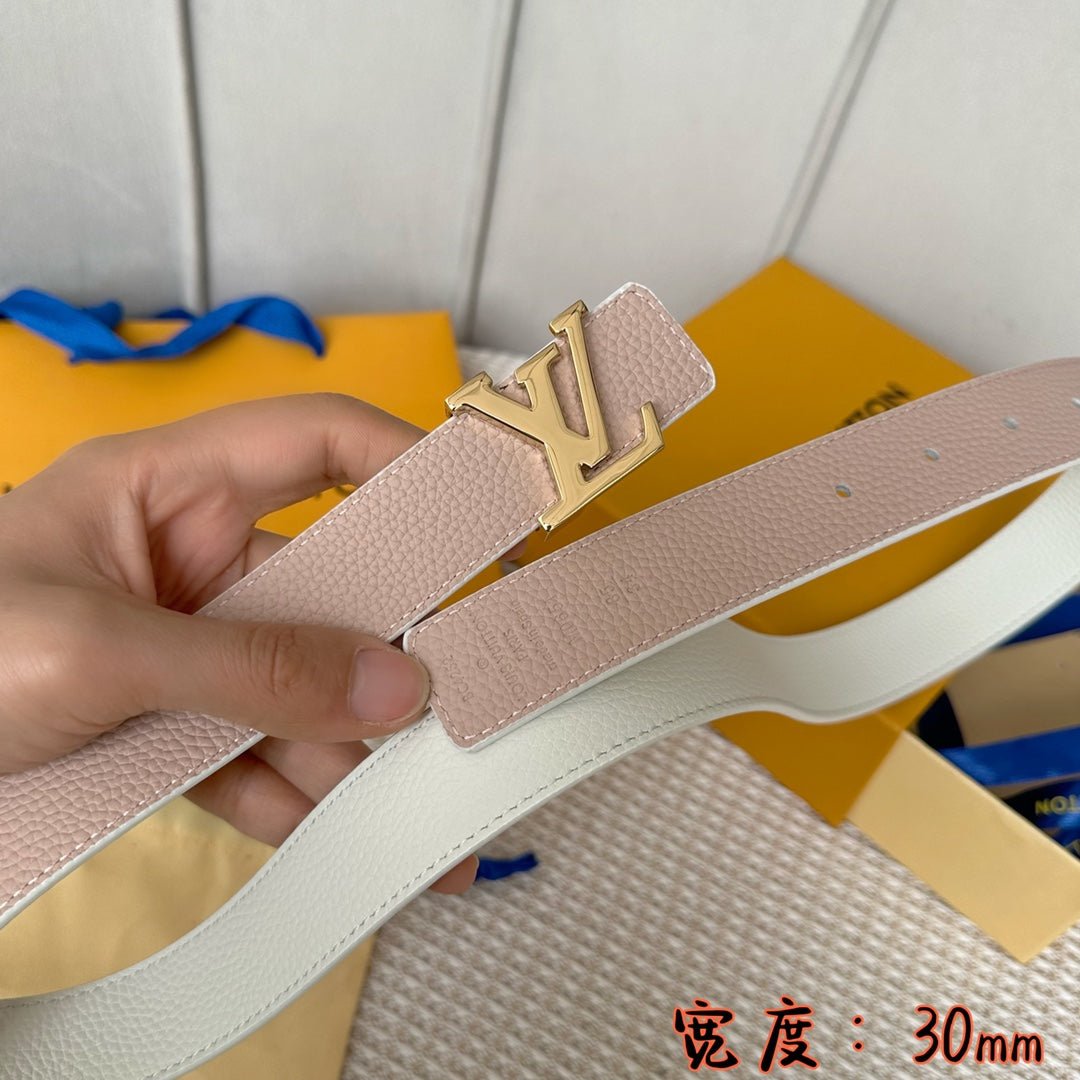 LV Leather Rose Gold Belt - Image 7