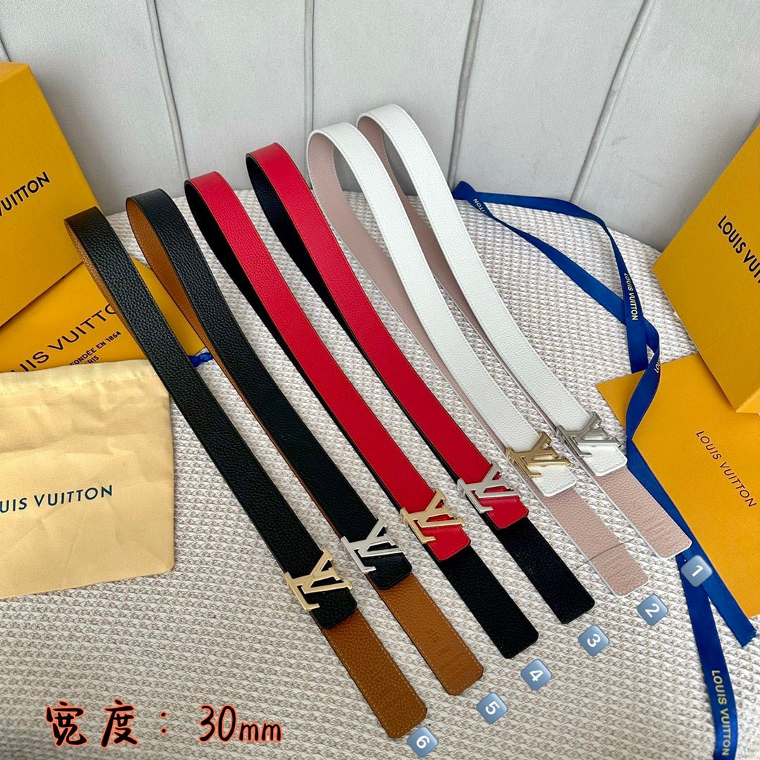 LV Leather Rose Gold Belt - Image 8