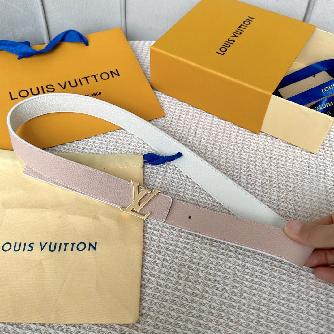 LV Leather Rose Gold Belt - Image 9