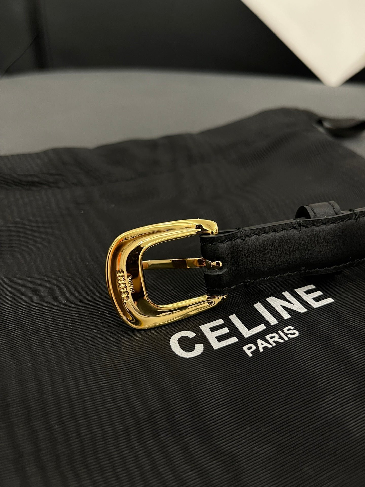 CELINE Black Studded Gold Belt - Image 5
